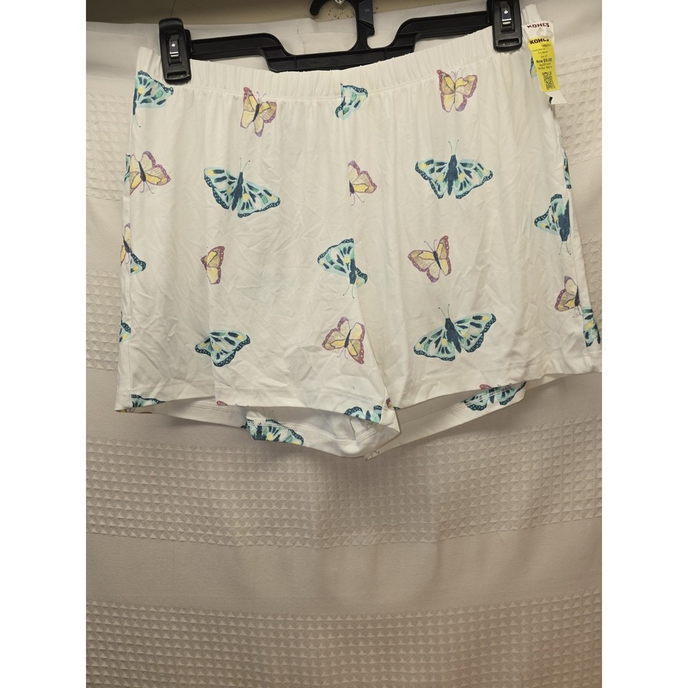 Sonoma White Sleep/Lounge Shorts with Butterflies Medium, NWT